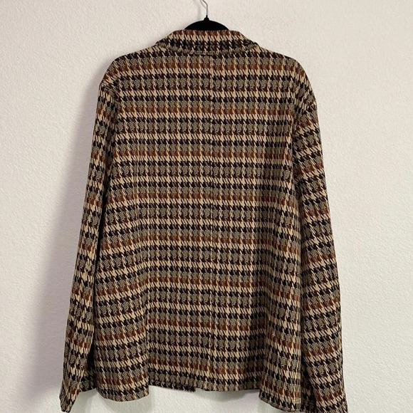 Cato NEW Brown & Tan Plaid/Houndstooth Print Plus Size Blazer Jacket Size 26/28 - Picture 4 of 6